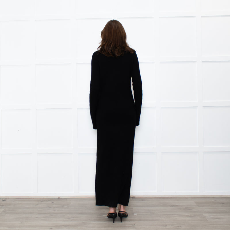 Raey Black Cashmere Knit Rollneck Maxi Dress