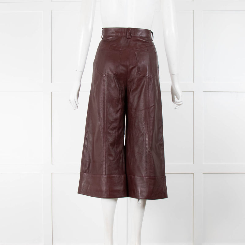 Dodo Bar Or Burgundy Leather Culottes