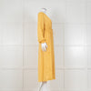 Louise Misha Yellow Crinkle Elasticated Cuff Maxi Dress