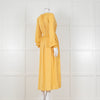 Louise Misha Yellow Crinkle Elasticated Cuff Maxi Dress