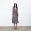 Joseph Grey Leather Belted Sleeveless Dress