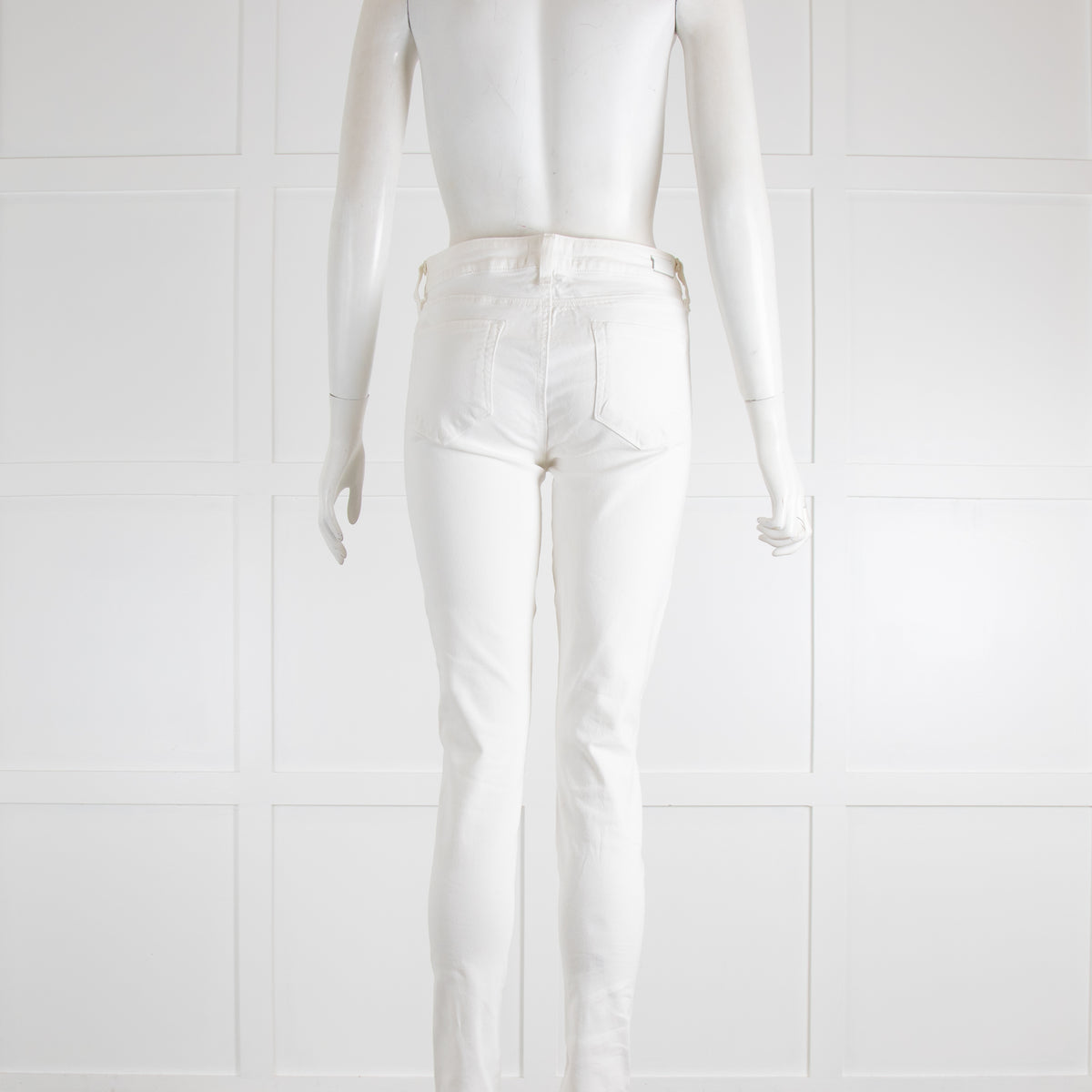 Paige White Skinny Jeans with Zip Pockets