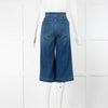 Frame Blue Cropped Denim Culottes