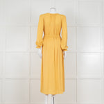 Louise Misha Yellow Crinkle Elasticated Cuff Maxi Dress