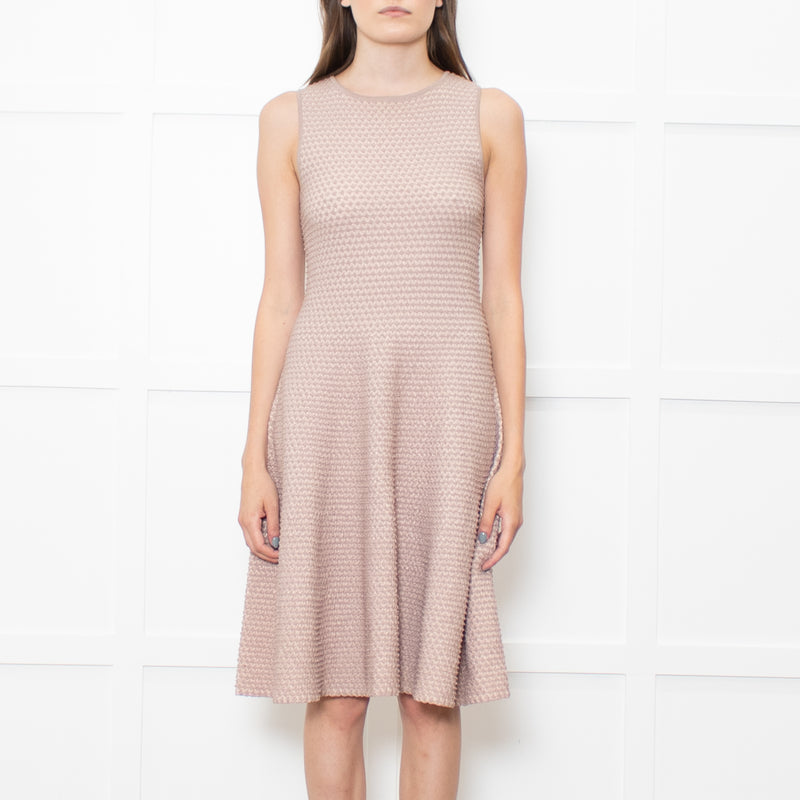 Issa Peach Beige Waffled Sleeveless Dress