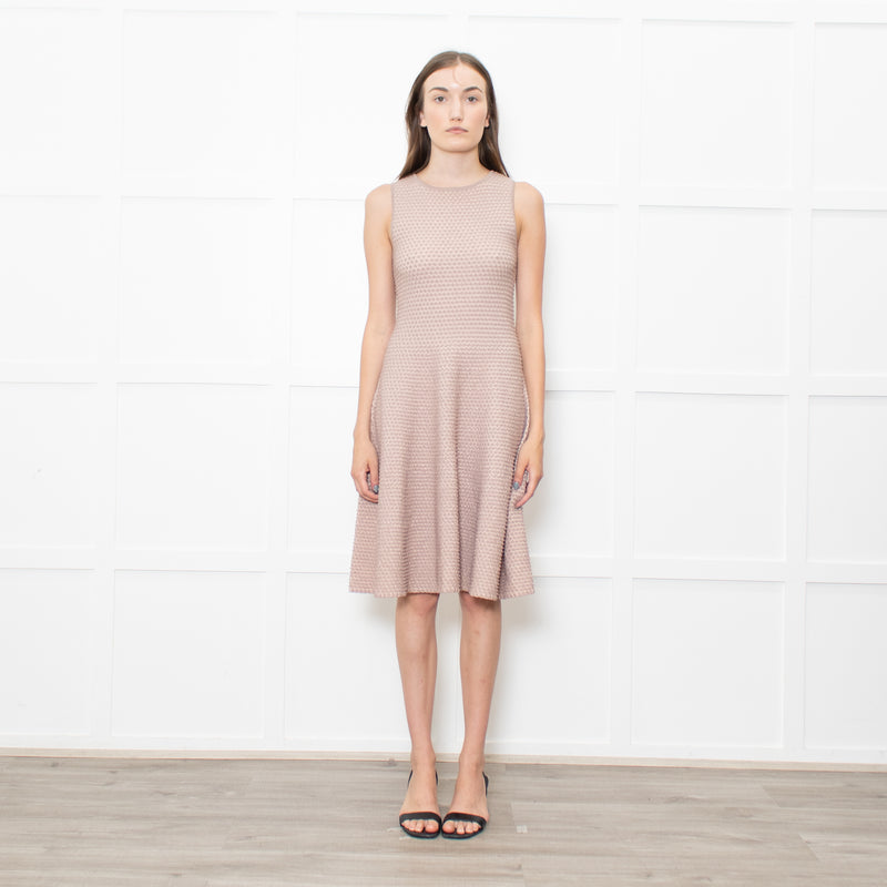 Issa Peach Beige Waffled Sleeveless Dress