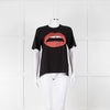 Markus Lupfer Navy Diamante Lips T Shirt