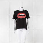 Markus Lupfer Navy Diamante Lips T Shirt