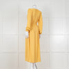 Louise Misha Yellow Crinkle Elasticated Cuff Maxi Dress