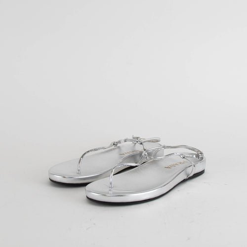 Prada Metallic Silver Flatform Sandals