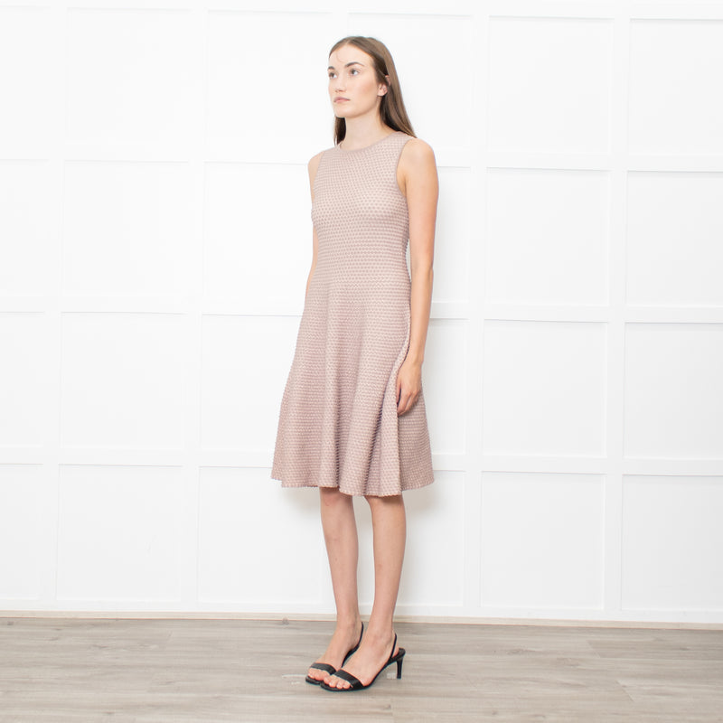 Issa Peach Beige Waffled Sleeveless Dress