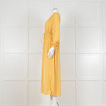 Louise Misha Yellow Crinkle Elasticated Cuff Maxi Dress