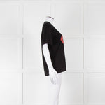 Markus Lupfer Navy Diamante Lips T Shirt
