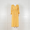 Louise Misha Yellow Crinkle Elasticated Cuff Maxi Dress