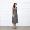 Joseph Grey Leather Belted Sleeveless Dress