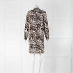 Diane Von Furstenberg White Brown Animal Print Tunic Dress