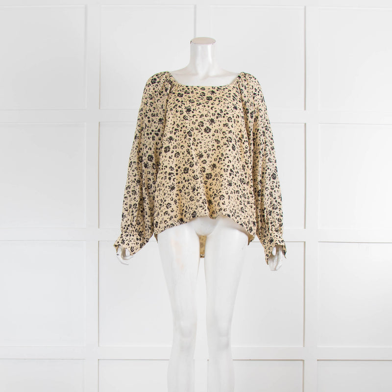 Lily and Lionel Cheesecloth Floral Off the Shoulder Blouse