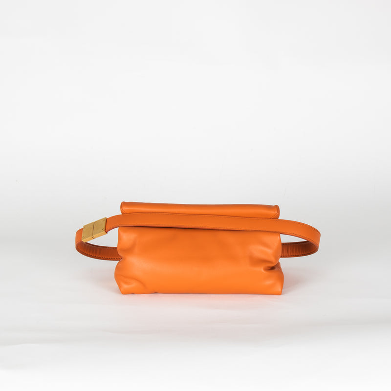 Marni Orange Small Prisma Leather Shoulder Bag