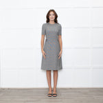 Prada Prince of Wales Check Short Sleeve Dress With Front Belt Detail