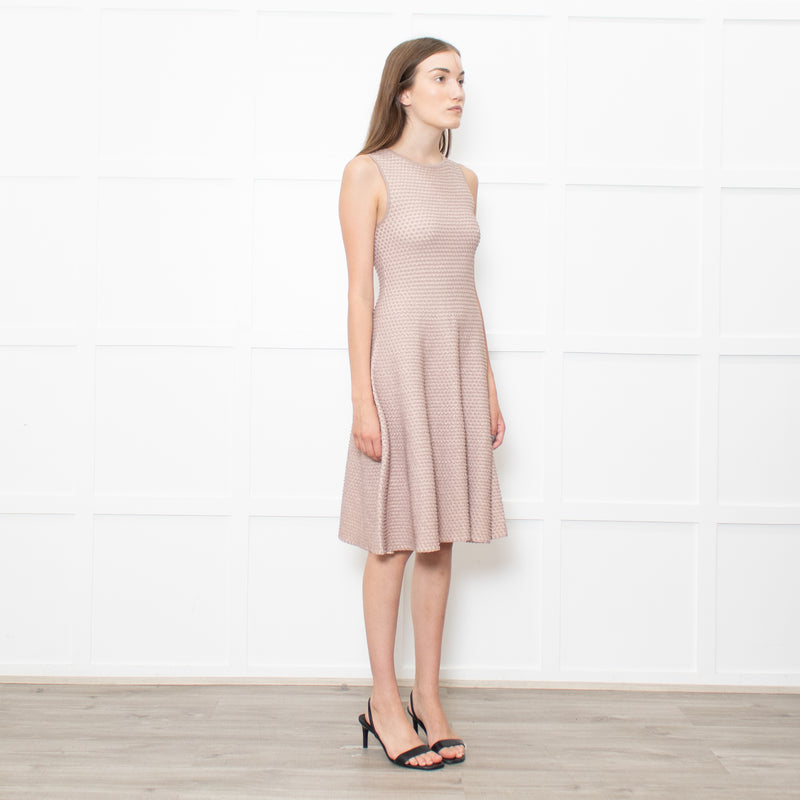 Issa Peach Beige Waffled Sleeveless Dress