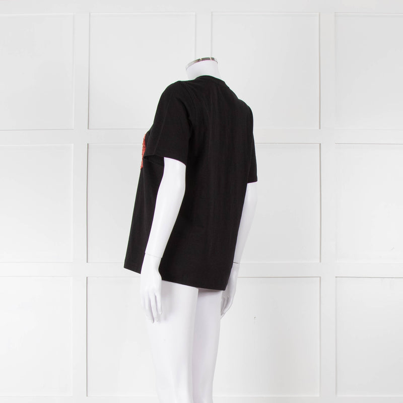 Markus Lupfer Navy Diamante Lips T Shirt