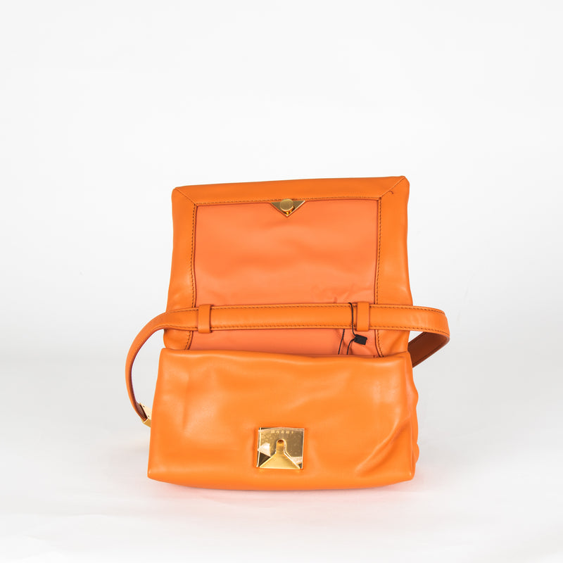 Marni Orange Small Prisma Leather Shoulder Bag