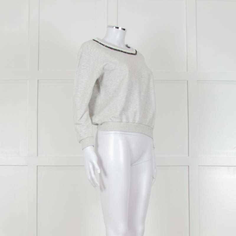 Suncoo Grey Marl Jewelled Sweatshirt
