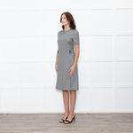 Prada Prince of Wales Check Short Sleeve Dress With Front Belt Detail