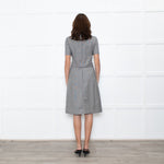 Prada Prince of Wales Check Short Sleeve Dress With Front Belt Detail