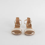 Salvatore Ferragamo Gold Mirror Leather Flat Sandals