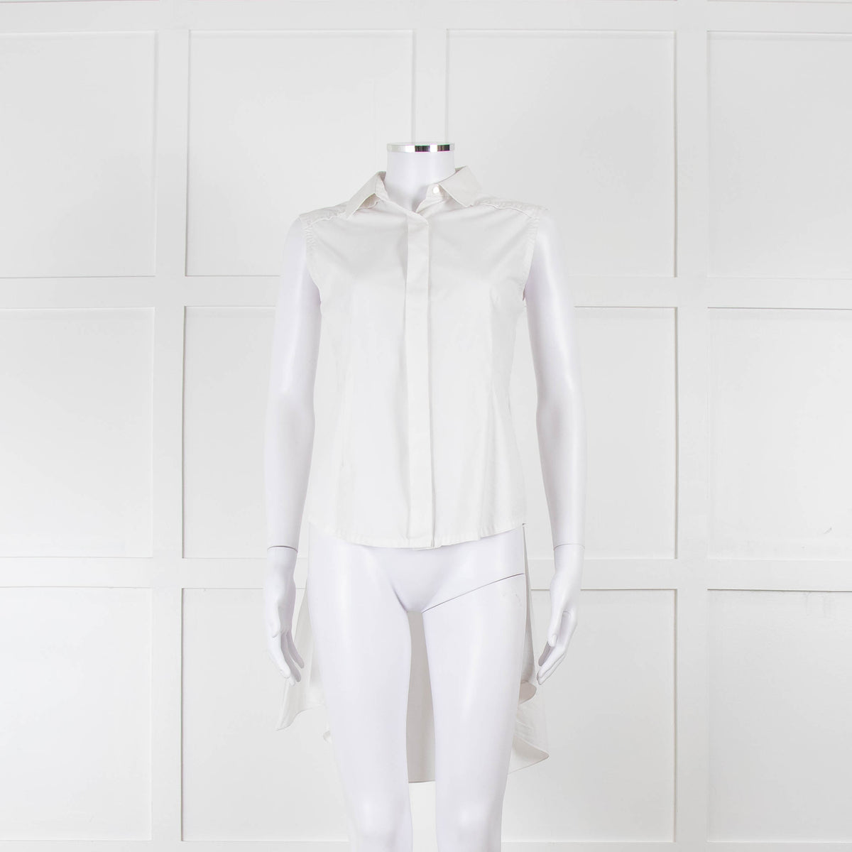 Alexander Wang White Cotton Sleeveless Shirt With Cape Effect