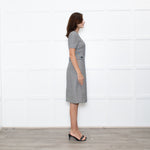 Prada Prince of Wales Check Short Sleeve Dress With Front Belt Detail