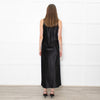 Joseph Black Satin V Neck Long Sleeveless Dress