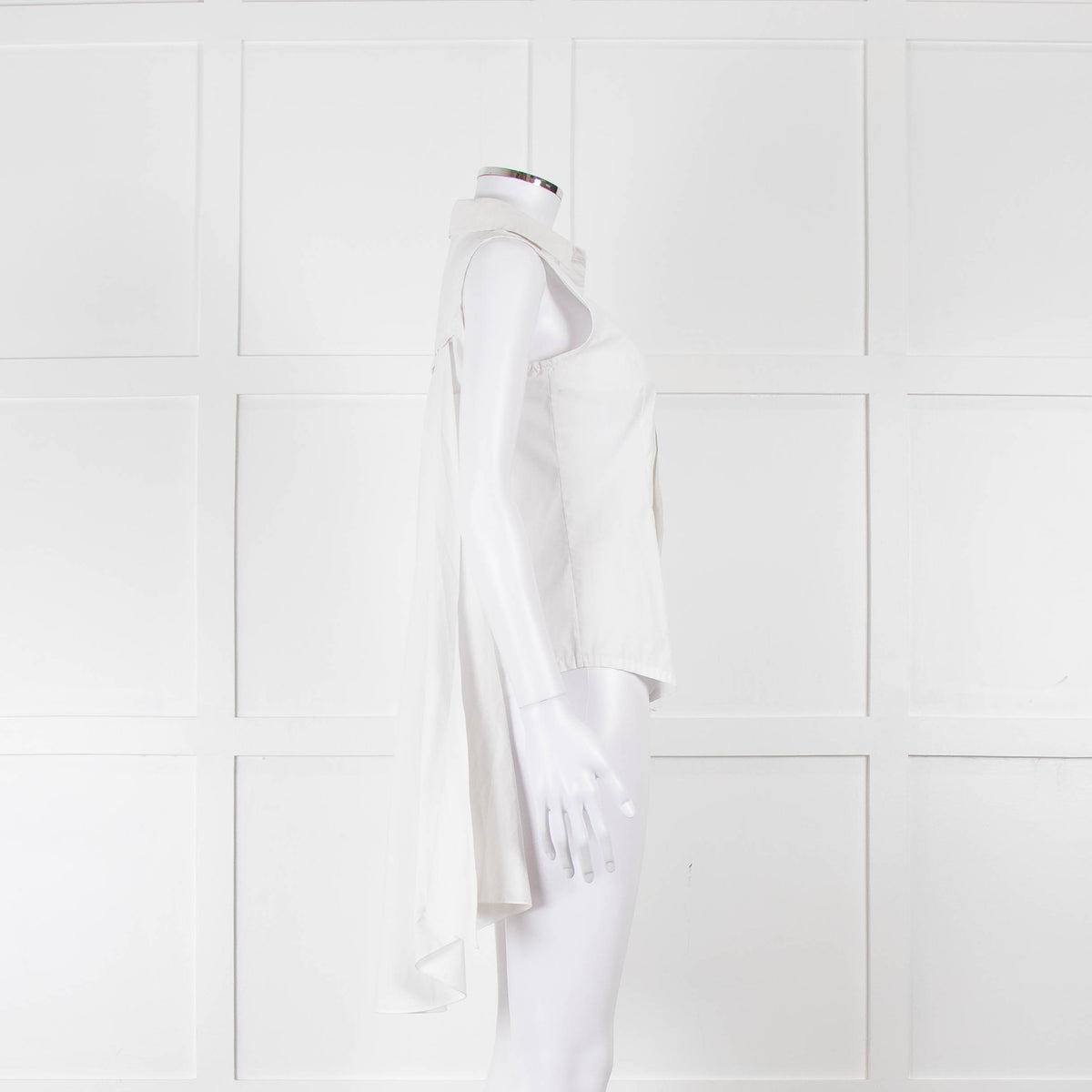 Alexander Wang White Cotton Sleeveless Shirt With Cape Effect