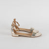 Salvatore Ferragamo Gold Mirror Leather Flat Sandals