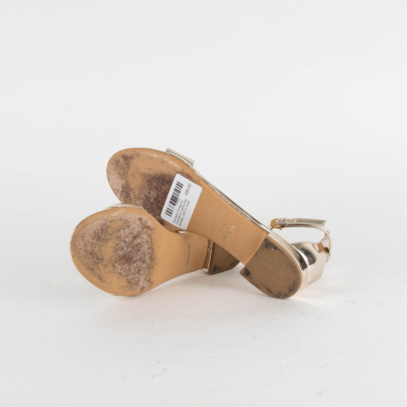 Salvatore Ferragamo Gold Mirror Leather Flat Sandals