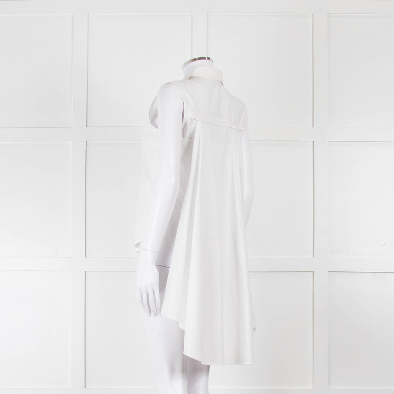 Alexander Wang White Cotton Sleeveless Shirt With Cape Effect