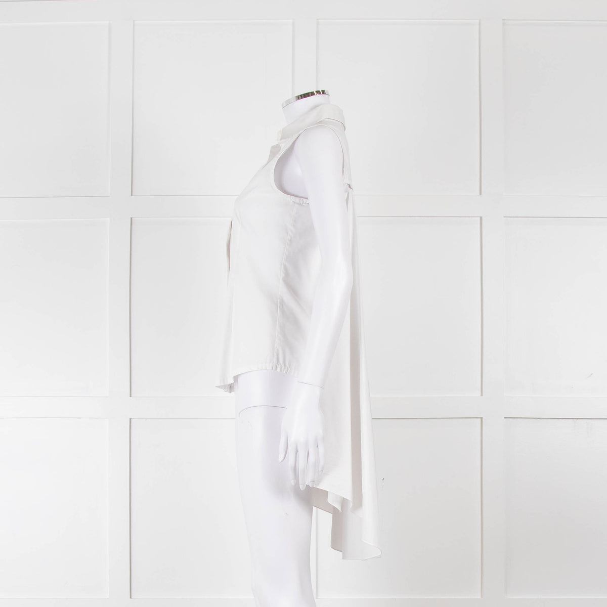 Alexander Wang White Cotton Sleeveless Shirt With Cape Effect