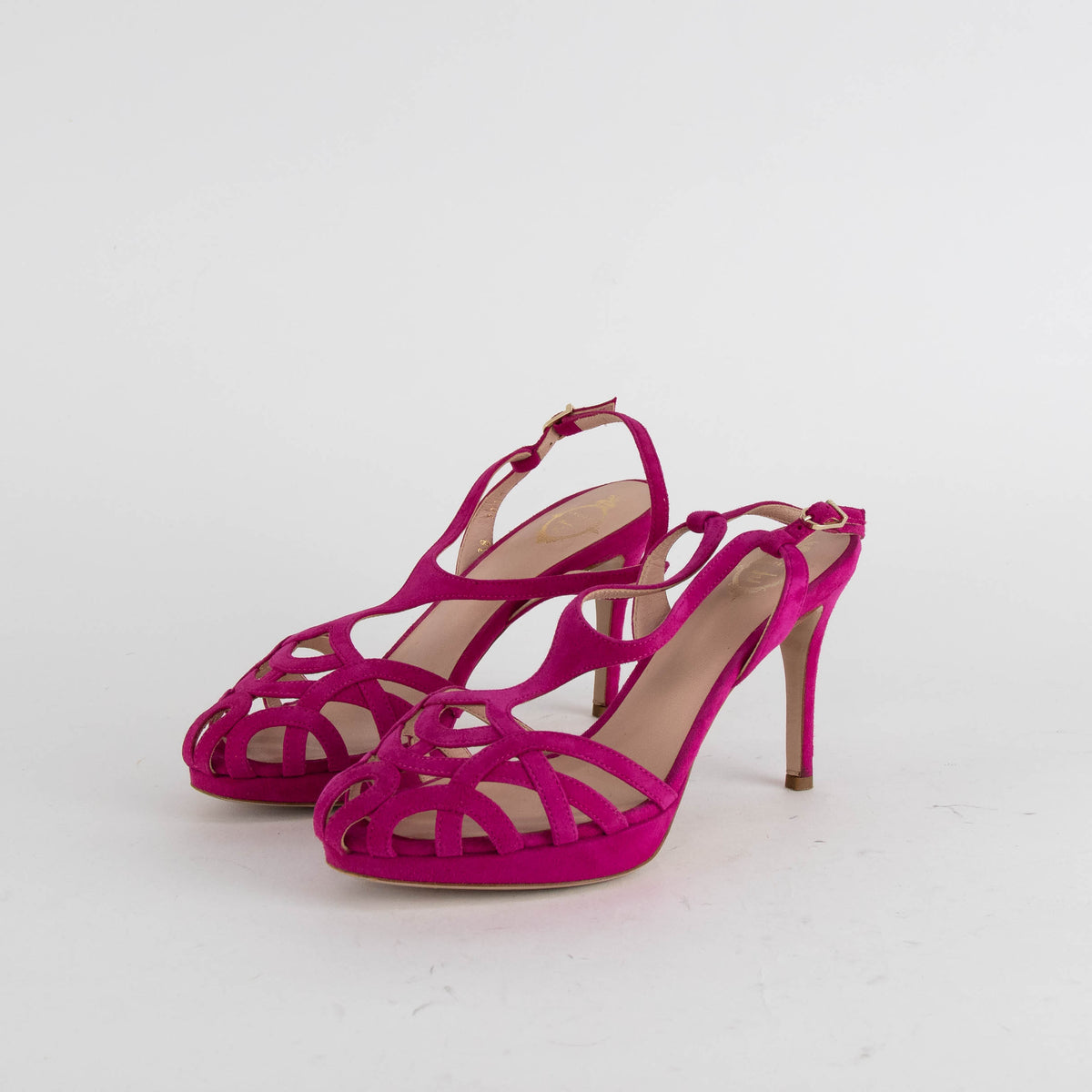 Unutzer Pink Suede Strappy Sandals