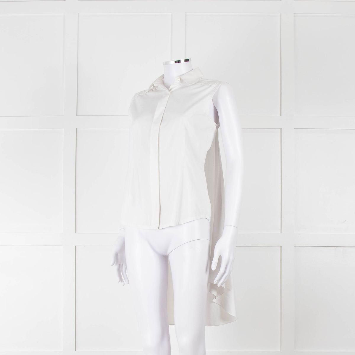 Alexander Wang White Cotton Sleeveless Shirt With Cape Effect