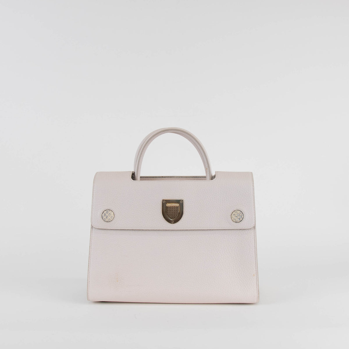 Christian Dior White Pebbled Leather Diorever Bag