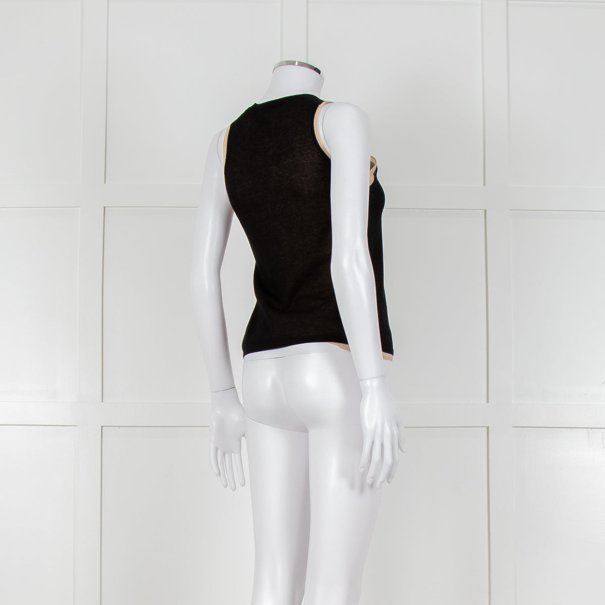 Vince Black And Camel Double Layered Vest Top