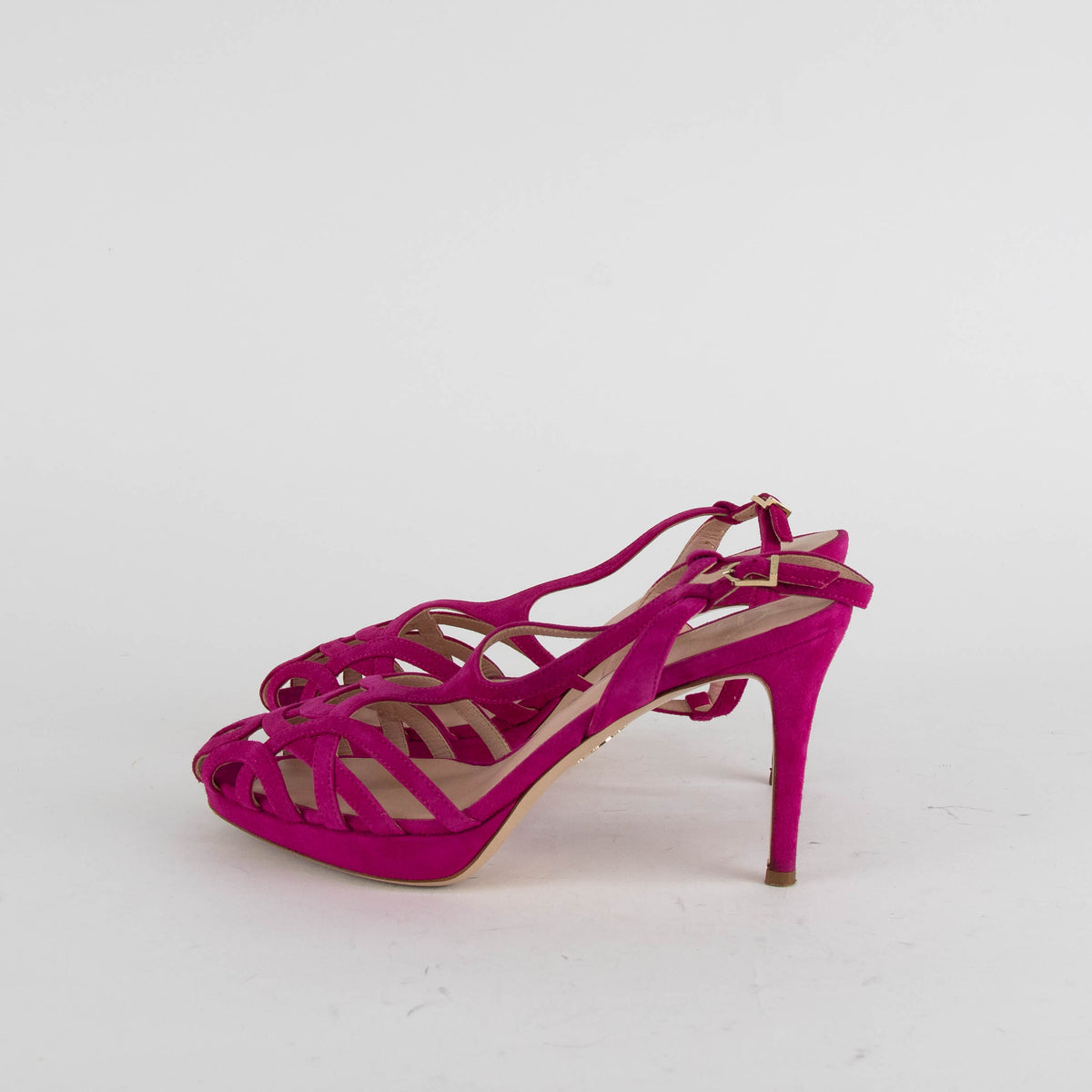 Unutzer Pink Suede Strappy Sandals