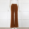 Nili Lotan Rust Brown Velvet Bootleg Trousers