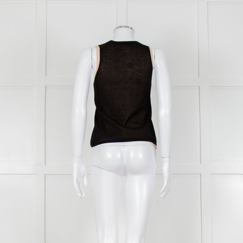 Vince Black And Camel Double Layered Vest Top