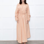 Jil Sander Peach Long Gathered Sleeve And Waist Dress