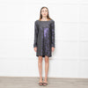 Tibi Grey Sequinned Dropped Back Tunic Dress