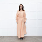 Jil Sander Peach Long Gathered Sleeve And Waist Dress