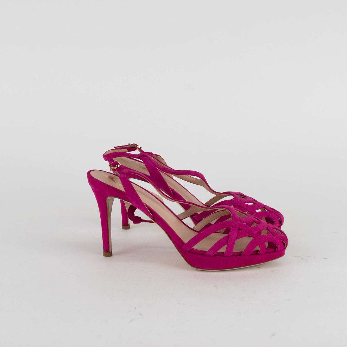 Unutzer Pink Suede Strappy Sandals