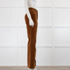 Nili Lotan Rust Brown Velvet Bootleg Trousers